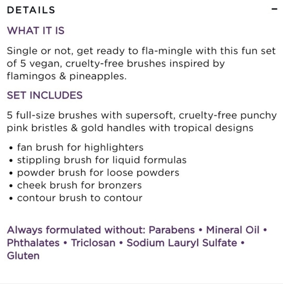 TARTE - 5 Piece Flamingo Makeup Brush Set - Picture 8 of 11